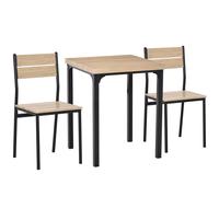 HOMCOM Conjunto de Mesa de Comedor 3 piezas Grupo de Asientos Mesa de Cocina con Estructura Metálica Conjunto de Mesa de Comedor Aosom España
