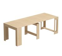 HOMCOM Consola Extensible para 10 Personas, Efecto Madera Clara