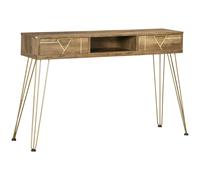 HOMCOM Consola Mueble Recibidor de Entrada con 2 Cajones Estante Abierto y Patas de Acero 120x29x79 cm Madera y Bronce Aosom España