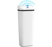 HOMCOM Contenedor de Basura Automático para Cocina, 50L, Doble Modo de Apertura, Sensor de Movimiento sin Contacto, Blanco