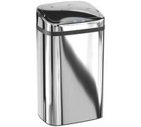 HOMCOM Contenedor de Residuos de 30L con Sensor para Apertura y Cierre Automático, 33x25x57.5 cm, Plateado Aosom España