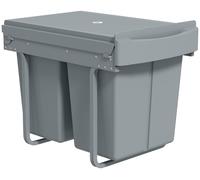 HOMCOM, contenedor de residuos extensible con 2 compartimentos extraíbles de 20 litros cada uno, con asa, color gris