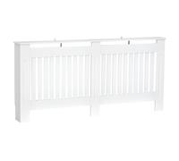 HOMCOM Cubierta de Radiador Cubre Radiador para Radiador Decorativa Diseño Moderno MDF 112x19x81cm Blanco