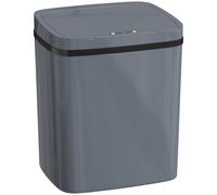 HOMCOM Cubo con sensor 15L Cubo automático con dos modos de apertura, para oficina, cocinas, 27,6 x 21,4 x 33,5 cm, gris Aosom España