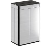 HOMCOM Cubo con sensor, 55 L de capacidad, tapa mariposa, abre automáticamente, acero inoxidable, color plateado Aosom España