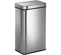 HOMCOM Cubo con sensor 60 L, tapa automática, acero inoxidable, uso versátil, color plateado