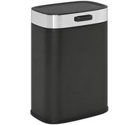 HOMCOM Cubo, cubo de cocina de acero inoxidable con tapa que se mantiene abierta, cubeta interior extraíble, 21,5x19,5x30 cm, Negro Aosom España