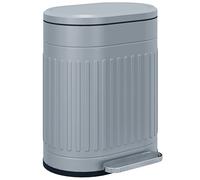 HOMCOM Cubo de basura 20L Pedal con tapa cubeta interior extraíble función soft-close 36,5 x 31,2 x 45 cm, Gris