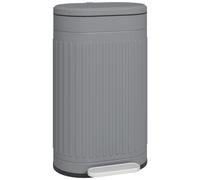 HOMCOM Cubo de basura 30L con pedal y tapa cubeta interior extraíble función de cierre suave 36,5 x 31,2 x 60,8 cm, gris