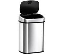 HOMCOM Cubo de Basura Apertura Automática Sensor Papelera Reciclaje para Cocina Dormitorio 58L Acero Inox Aosom España