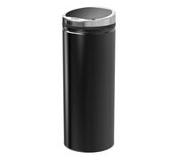 Homcom cubo de basura automático 50l, papelera cocina con sensor de movimiento, tapa cierre suave y silencioso, cuerpo de acero inoxidable, para comedor, oficina, negro