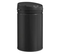Homcom cubo de basura cocina automático 30 l, papelera de cocina de acero inoxidable, sensor infrarrojo, cierre automático, antihuellas, para dormitorio, oficina, negro