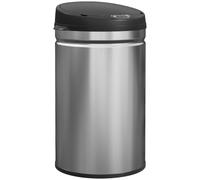 HOMCOM Cubo de Basura Cocina Automático 30 L, Sensor Infrarrojo, Plata | Papelera de Cocina de Acero Inoxidable, Cierre Automático, Antihuellas, para Dormitorio, Oficina