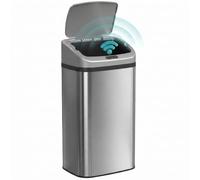 HOMCOM Cubo de Basura Cocina Automático 48 L Sensor Infrarrojo Plata Plata