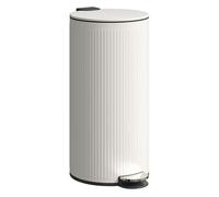 Homcom cubo de basura cocina con pedal, 30l, papelera de cocina metálico con tapa de cierre suave y cubo extraíble, para dormitorio, oficina, estudio y salón, 36x30x60,5 cm, crema