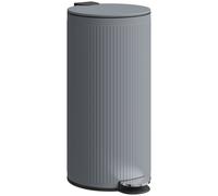 HOMCOM Cubo de Basura Cocina con Pedal, 30L, Papelera de Cocina Metálico con Tapa de Cierre Suave y Cubo Extraíble, para Dormitorio, Oficina, Estudio y Salón, 36x30x60,5 cm Gray 36x30x60.5 cm