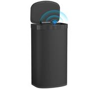 HOMCOM: Cubo de basura con sensor de 55 litros, cubo de residuos de acero inoxidable con tapa de cierre suave