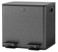 HOMCOM: Cubo de basura de 2 x 15 litros, sistema de separación de residuos, acero inoxidable con tapa de cierre suave, color