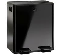 HOMCOM Cubo de basura de 20 l de acero inoxidable, sistema de separación de basura con tapa de cierre suave, cubos interiores extraíbles, compartimentos desodorantes, cubos con pedal para apartamento