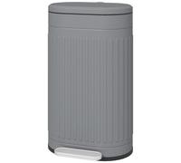 HOMCOM: Cubo de basura de 30 litros, cubo de pisón con tapa, pedal y cubo interior gris
