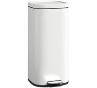 HOMCOM, cubo de basura de 30 litros para cocina, con tapa, sistema de cierre suave y función de sujeción abierta