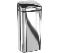 HOMCOM Cubo de Basura de 40L con Sensor para Apertura y Cierre Automático, 33x25x70 cm, Plata Aosom España