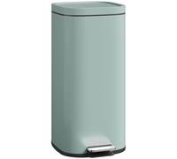 HOMCOM Cubo de Basura de Cocina 30 L con Pedal y Tapa de Cierre Suave Función de Mantener Abierto para Cocina y Hogar Verde Aosom España