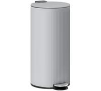 HOMCOM Cubo de Basura de Cocina 30L, Papelera con Pedal y Cubo Interior Extraíble, Tapa de Cierre Suave, 36x30x60,5cm, Gris