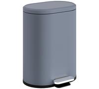 HOMCOM Cubo de basura de cocina 6L, cubo de basura con pedal de metal con cubo interior, tapa de cierre suave, 24,5x21,5x29,5cm, gris