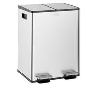 HOMCOM Cubo de Basura de Cocina con 2 Compartimentos 2x20L Plata