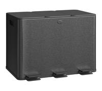 HOMCOM Cubo de basura de cocina, cubo de reciclaje, 3 compartimentos de 20L, cubos interiores extraíbles, 61,9x36,6x56,7cm, negro