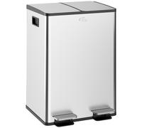 HOMCOM Cubo de basura doble para cocina 2x28L 2 tapas de cierre suave cubos extraíbles y asas Aosom España