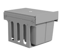 HOMCOM Cubo de Basura Extraíble bajo Fregadero con 3 Contenedores Capacidad Total 31L (15L+8Lx2) Fijación Inferior Gris Claro