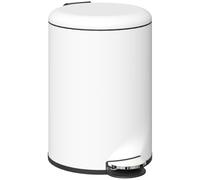 HOMCOM Cubo de Basura para Cocina 20L con Pedal Tapa de Cierre Suave Crema | Papelera de Cocina, Cubo Extraíble, para Dormitorio Oficina Estudio Salón