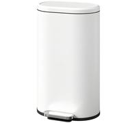 HOMCOM, cubo de basura para cocina, 30 litros, con pedal y tapa de cierre suave, color crema
