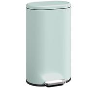 HOMCOM - Cubo de basura para cocina, 30 litros, con pedal y tapa de cierre suave, color verde