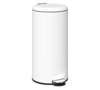 Homcom cubo de basura para cocina 30l papelera de cocina con pedal tapa de cierre suave y cubo extraíble para dormitorio oficina estudio salón crema