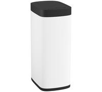 HOMCOM Cubo de cocina automático 50 L, cubo con sensor de movimiento, funciona con pilas, 26,5x35,5x68cm, crema