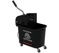 HOMCOM Cubo de Fregona con Ruedas y Escurridor de Presión Capacidad de 20 L negro