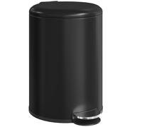 HOMCOM Cubo de pedal 20L Negro 36x30x44 cm | Con tapa y pedal, cubo con cubo interior, cierre suave, para salón, oficina
