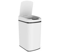 HOMCOM Cubo de Residuos de 12L con Sensor Infrarrojos y Cubo Extraíble, en Acero Inoxidable, ABS y PP, 28x22x41 cm, Blanco Aosom España