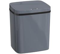 HOMCOM Cubo Sensor 15L Automático Sin Contacto Fácil de Limpiar Gris | Apertura de Doble Modo, Funciona con Pilas, Oficina en Casa, Dormitorio, Baño