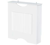 HOMCOM Cubre Radiador 78x19x82 cm MDF con Estante Antivuelco Moderno para Salón White