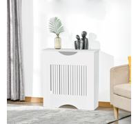 HomCom Cubre radiador 78x19x82 cm MDF con estante (carga 10 kg) y antivuelco Blanco