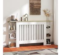 HOMCOM Cubre Radiadores Cubierta para Radiador de MDF 152x19x83 cm Blanco