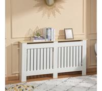 HomCom Cubierta para radiador 152×19×83 cm MDF – antivuelco, moderna, blanca