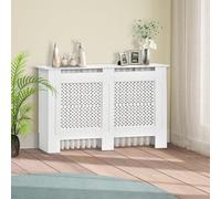 HOMCOM Cubre Radiadores Cubierta para Radiador Moderna 111.5x19x82cm Blanco | MDF, Estante Superior, Listones, para Salón, Dormitorio, Pasillo