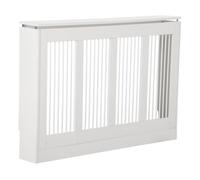 HOMCOM Cubre Radiadores de MDF con Listones, Repisa, 120x18x84 cm, Blanco | HOMCOM Cubreradiador, Cubierta para Radiador con Tubos de Acero, Diseño Moderno, para Salón, Dormitorio