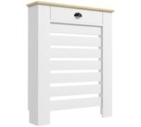 HOMCOM Cubre Radiadores de MDF con Cajón Cubierta para Salón Dormitorio Pasillo 78x19x95,5 cm Blanco Aosom España