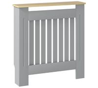 HOMCOM Cubreradiador de MDF Cubierta para Radiador para Salón Dormitorio Pasillo 78x19x83 cm Gris y Roble
